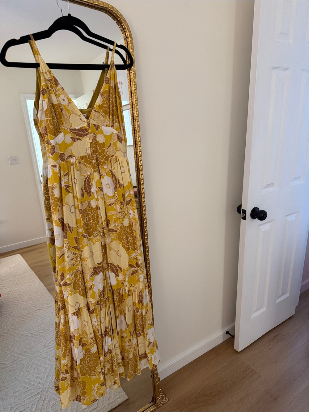 Abercrombie Yellow Floral V-Neck Maxi Sundress